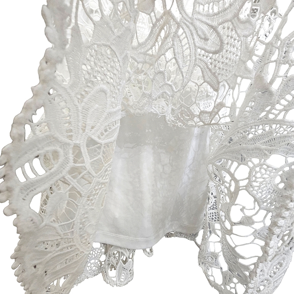 Nwot Lulu's White Embroidered Floral Lace Briarwood Shortsleeve Midi Dre… - Picture 13 of 17